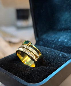 Premium Quality Green Stone Crystal Ring for Women