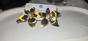 Floral Pearl Stud Earrings for Womens