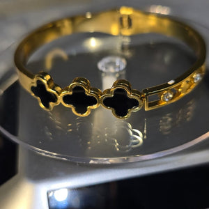 Black Clover Charm Bracelet for Women