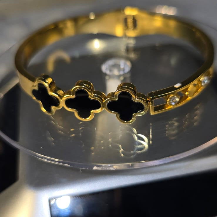 Black Clover Charm Bracelet for Women