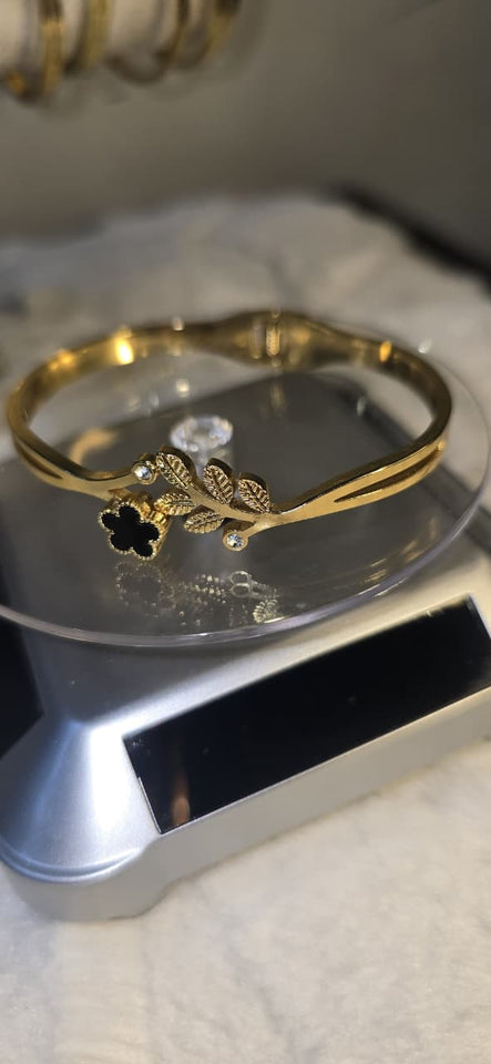 Golden Clover Charm Bracelet