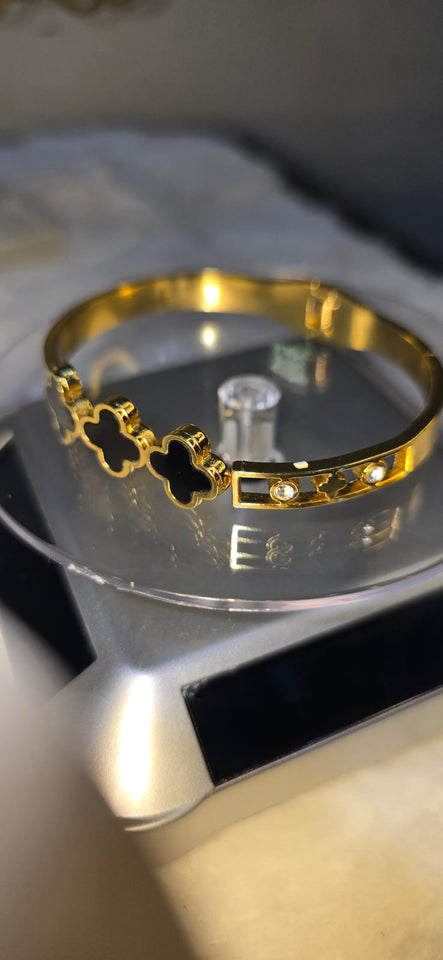 Black Clover Charm Bracelet for Women