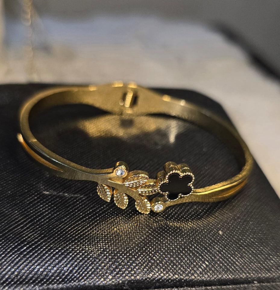 Golden Clover Charm Bracelet