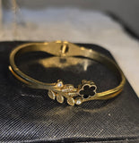 Golden Clover Charm Bracelet