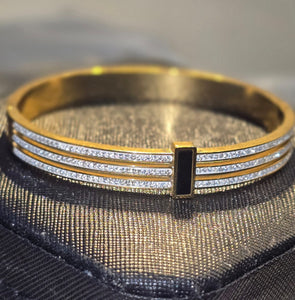 Luxe Crystal Gold Cuff Bracelet