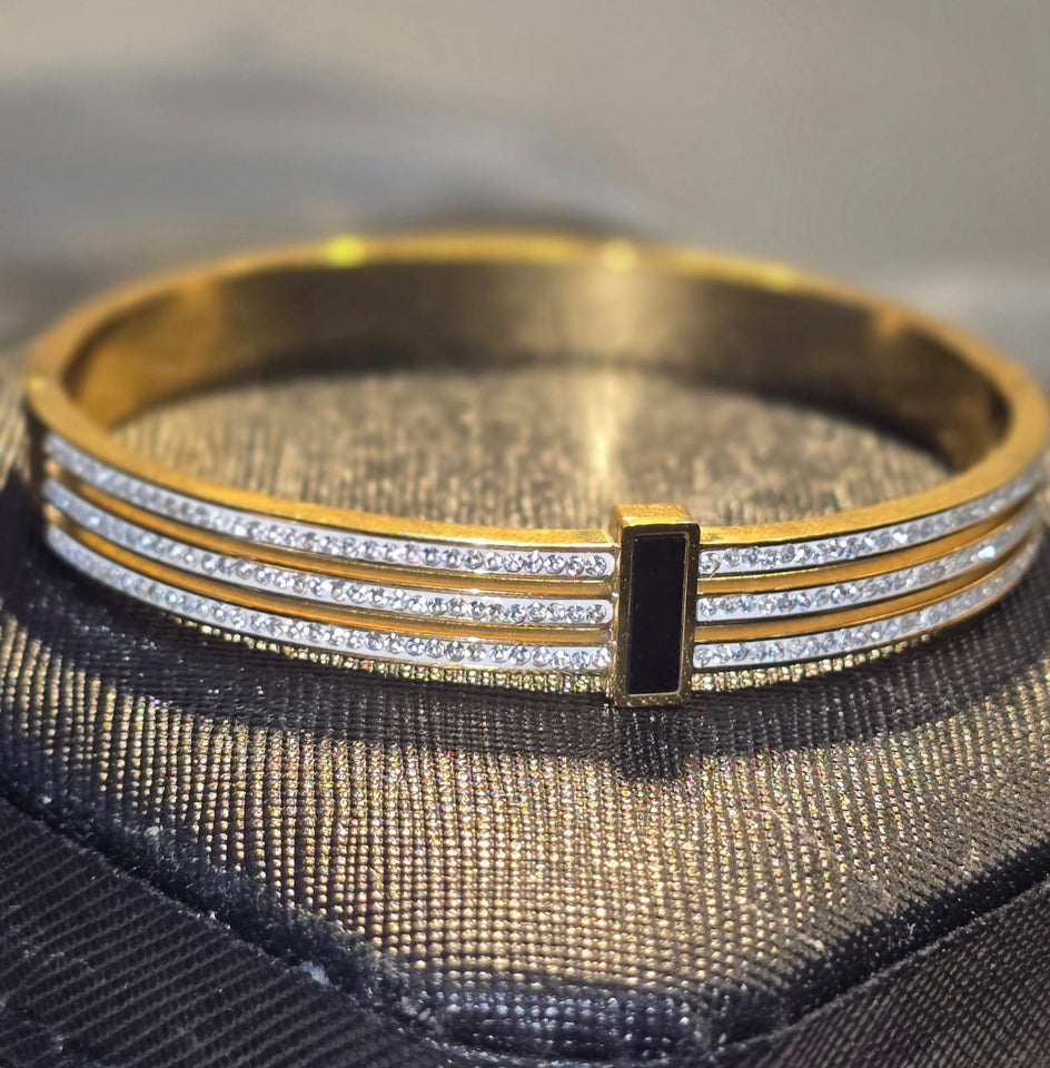 Luxe Crystal Gold Cuff Bracelet