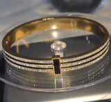 Luxe Crystal Gold Cuff Bracelet